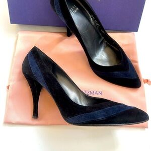 Stuart Weitzman Women's Black and Blue Heels size 6.5